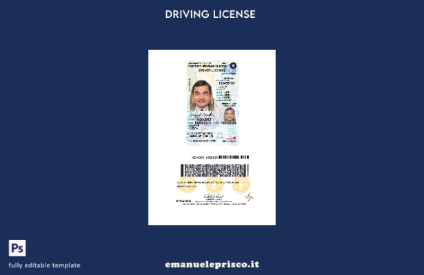 verified style stile verificato USA Isole Marianne Settentrionali con modello presente patente  template